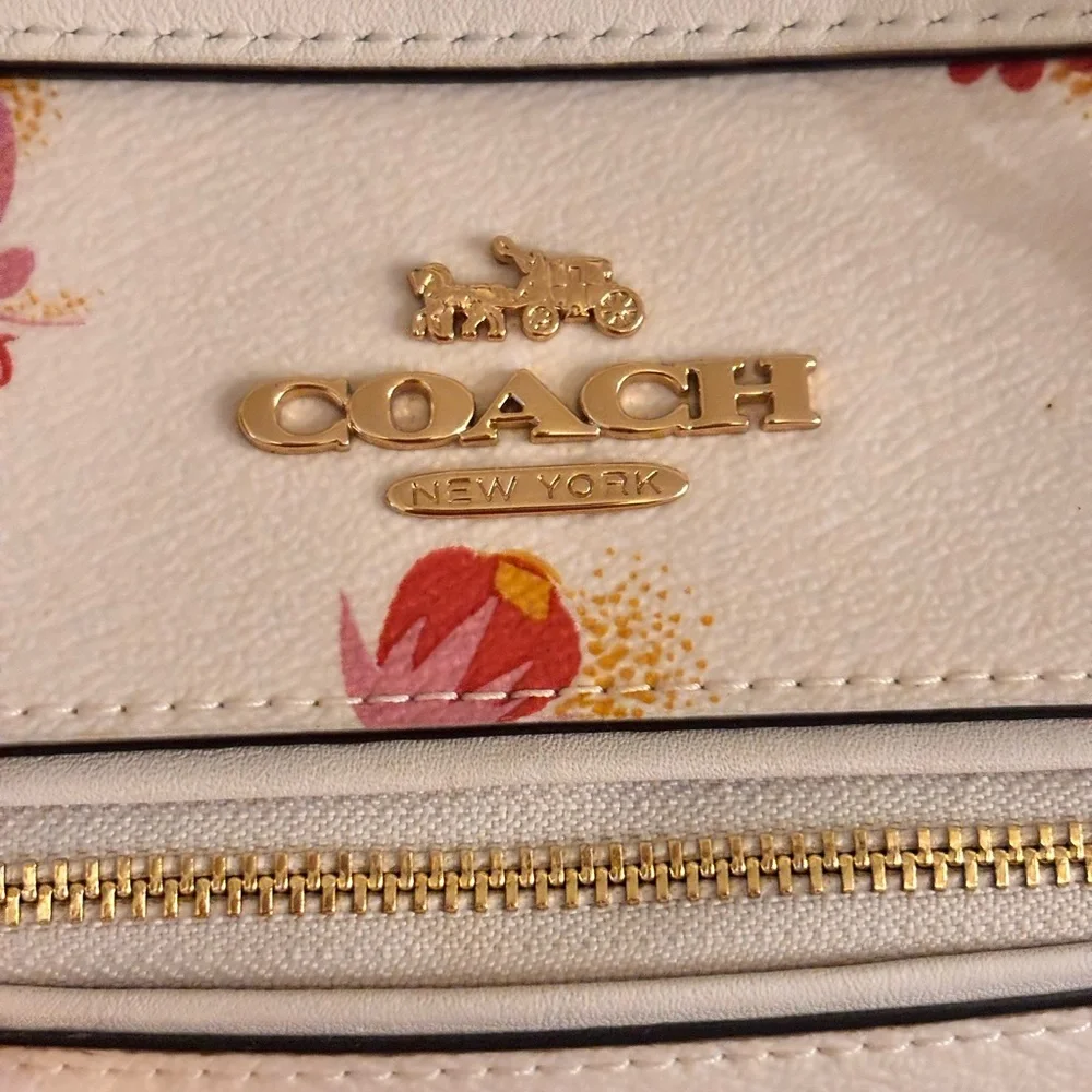 COACH C5801 Rowan Cream Floral Satchel NWOT RETAIL $398 - Picture 2 of 16